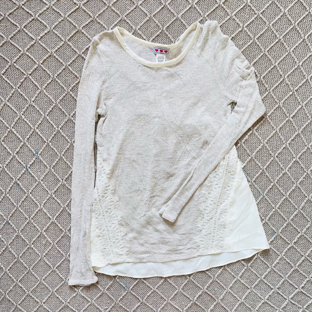 Lace Back Sweater XS X-Small Lightweight Fall Thin Pullover Work Outfit